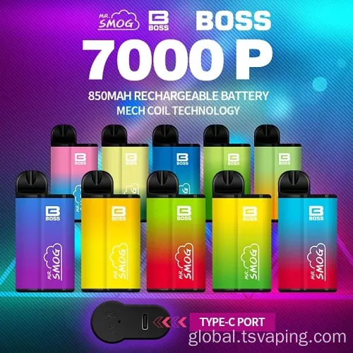 Big Smoke Boss Fruit Juice Big Capacity E-Cigarette 7000 Puffs Manufactory